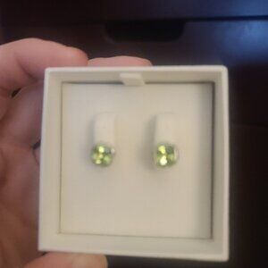 Swarovski green and silver earrings